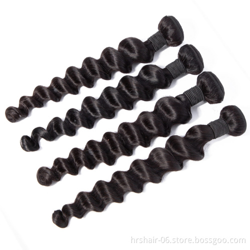 vendor stock Brazilian raw remy hair natural black loose deep wave 10A bundles